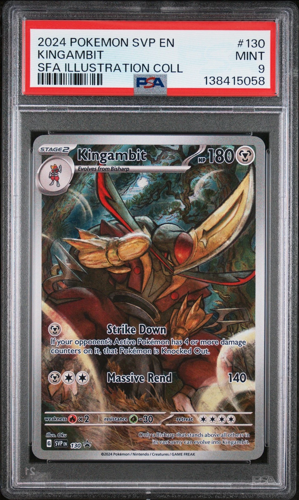 2024 POKEMON SVP PROMO ILLUSTRATION COLLECTION #130 KINGAMBIT PSA 9